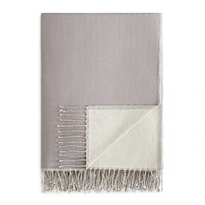 Sparrow & Wren Charley Reversible Cotton Wool Throw Blanket 50" x 70” Grey